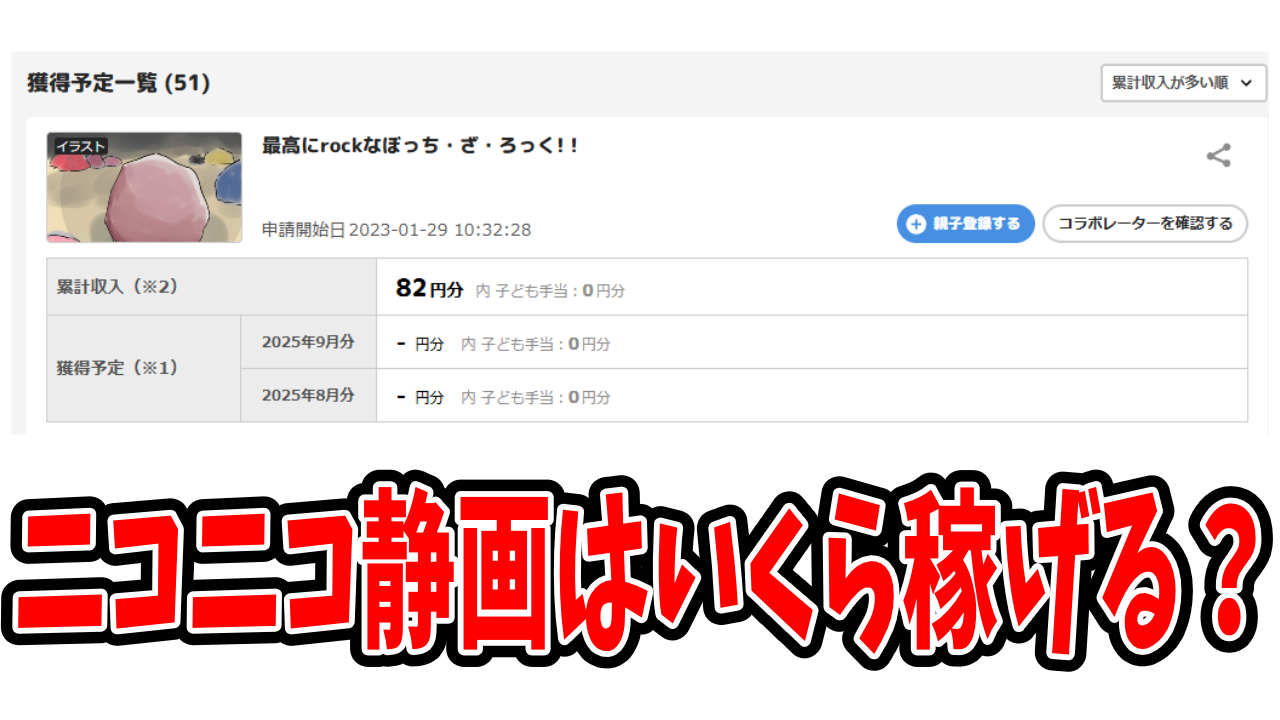 【イラストブログ】ニコニコ静画は稼げるのか？具体的な収益を公開！